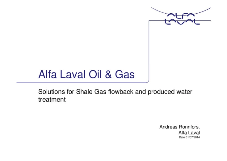 Solutions for Shale Gas flowback and produced water treatment