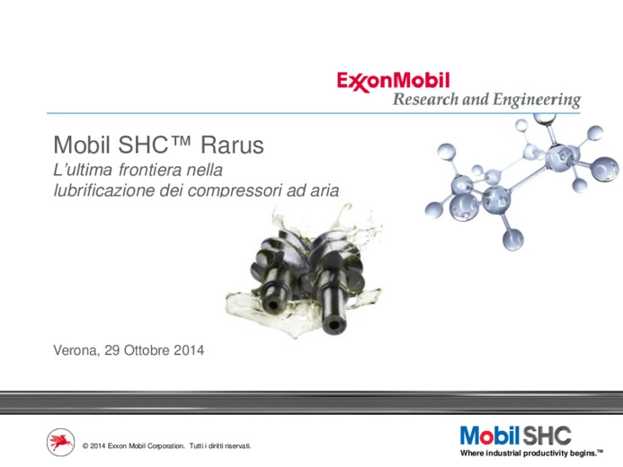 Soluzioni di lubrificazione per migliorare le prestazioni dei compressori daria: Mobil SHC Rarus