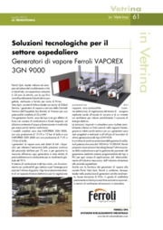 Soluzioni tecnologiche per il settore ospedaliero. Generatori di vapore Ferroli VAPOREX 3GN 9000