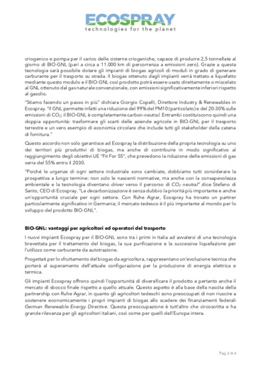 Sostenibilità e cooperazione nella filiera agro-energetica: Ecospray e Ruhe Agrar firmano un accordo per la promozione