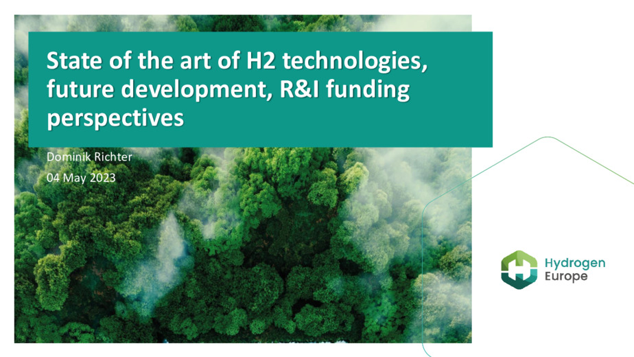 State of the art of H2 technologies, future development