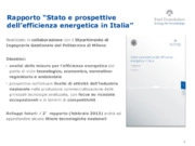 Stato e prospettive dell’efficienza energetica in Italia 