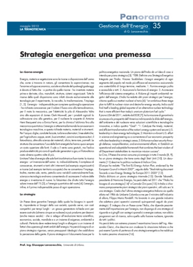 Strategia energetica: una premessa