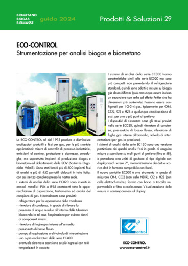 Strumentazione per analisi biometano e biogas