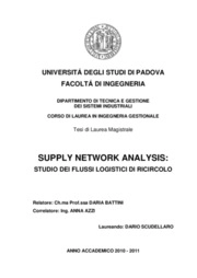 Supply Network Analysis: studio dei flussi logistici di ricircolo