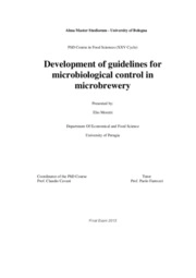 Sviluppo di linee guida per il controlloo microbiologico nelle microbirrerie