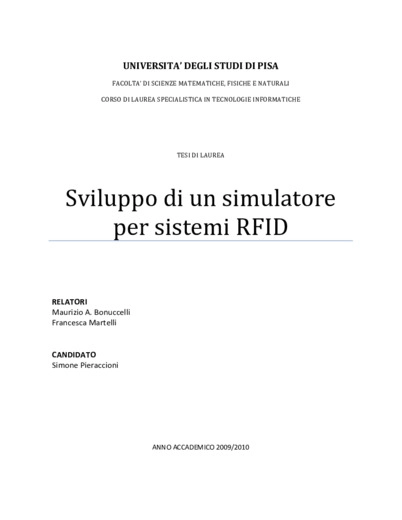 Sviluppo di un simulatore per sistemi RFID