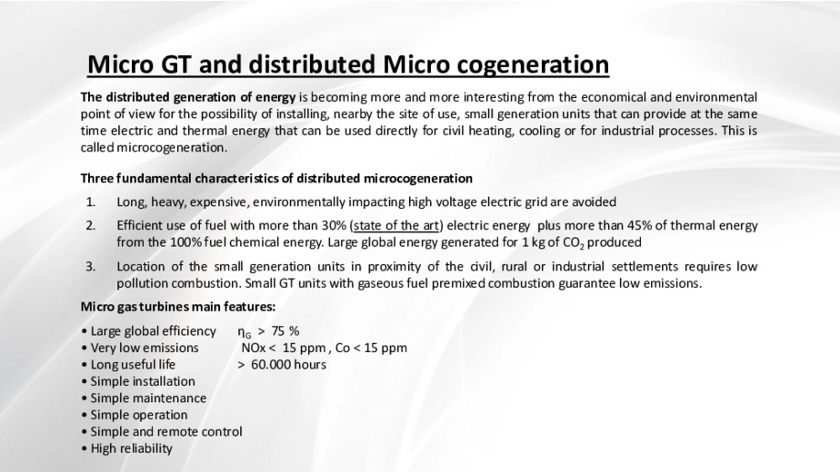 Sviluppo di una turbina a gas per micro-cogenerazione distribuita ad alta efficienza
