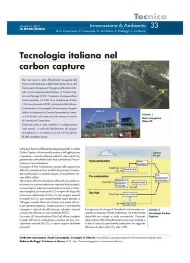 Tecnologia italiana nel carbon capture
