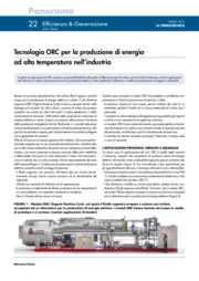 Tecnologia ORC per la produzione di energia ad alta temperatura nell'industria