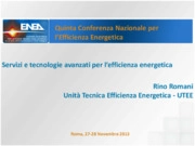 Tecnologie e servizi avanzati per l’efficienza energetica