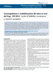 Termoregolazione e contabilizzazione del calore ai sensi del D.Lgs. 102-2014