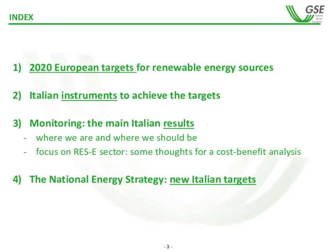 The development of renewable energies in Italy: results of ten years of experience