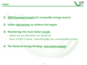 The development of renewable energies in Italy: results of ten