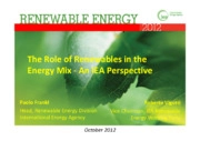 The role of renewables in the energy mix