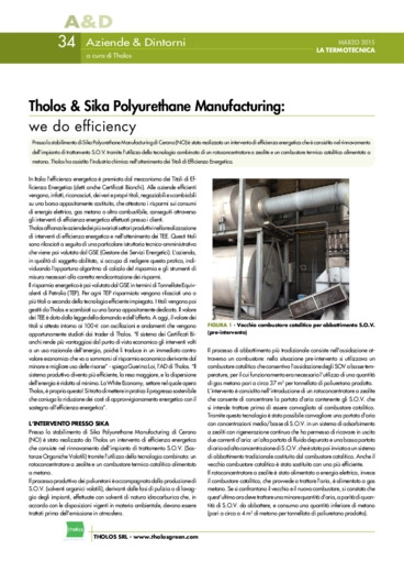 Tholos & Sika Polyurethane Manufacturing: we do efficiency