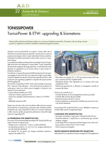 TonissiPower & ETW: upgrading & biometano