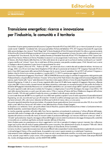 Transizione energetica: ricerca e innovazione per l'industria, le comunità e il territorio