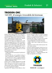 Triogen orC. 165 kWe di energia rinnovabile da biomasse