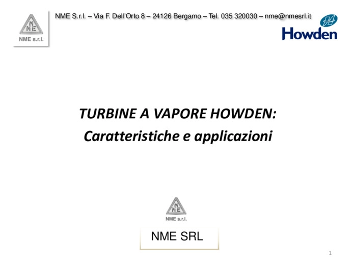 Turbine a vapore Howden – Caratteristiche ed applicazioni