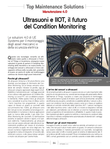 Ultrasuoni e IIOT, il futuro del Condition Monitoring