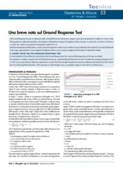 Una breve nota sul Ground Response Test