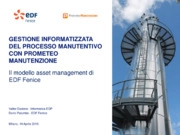 Una gestione informatizzata del processo manutentivo: il modello asset management di EDF Fenice