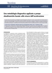 Una metodologia diagnostica applicata a pompe oleodinamiche basata sulla misura