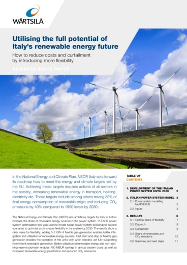 Utilising the full potential of Italy's renewable energy future