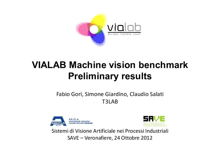 VIALab Machine Visione Benchmark - risultati preliminari