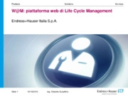 W@M: piattaforma web di Life Cycle Management. Migliorare la manutenzione grazie all'accesso web informazioni critiche