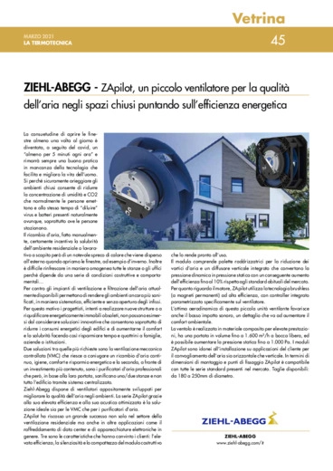 ZApilot, un piccolo ventilatore per la qualit dell'aria negli spazi chiusi puntando sull'efficienza energetica