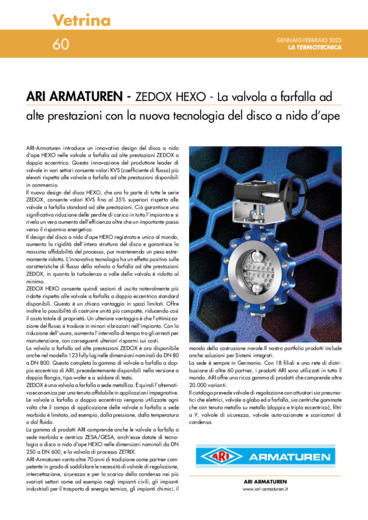 ZEDOX HEXO - La valvola a farfalla ad alte prestazioni con la nuova tecnologia del disco a nido d'ape