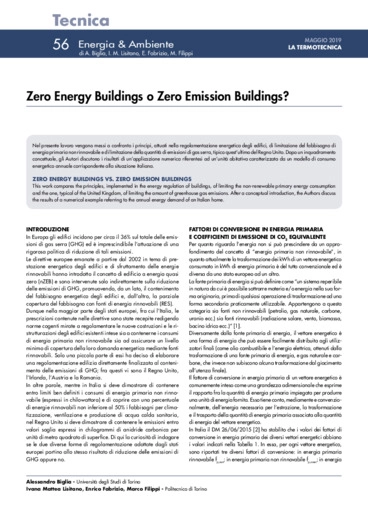 Zero Energy Buildings o Zero Emission Buildings?